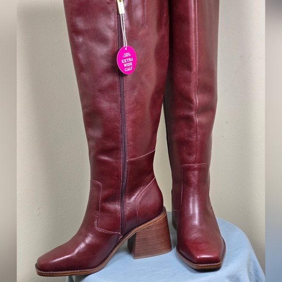 Vince Camuto Shoes - Vince Camuto Burgundy Over the Knee Boots Size 7 W NWOT.